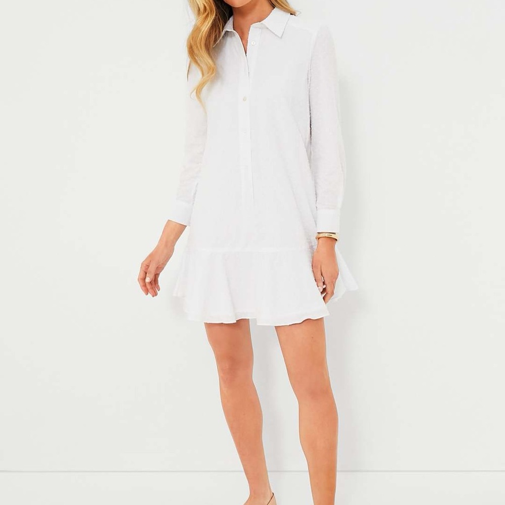 Tuckernuck Pomander Place White Swiss Dot Callahan Shirt Dress